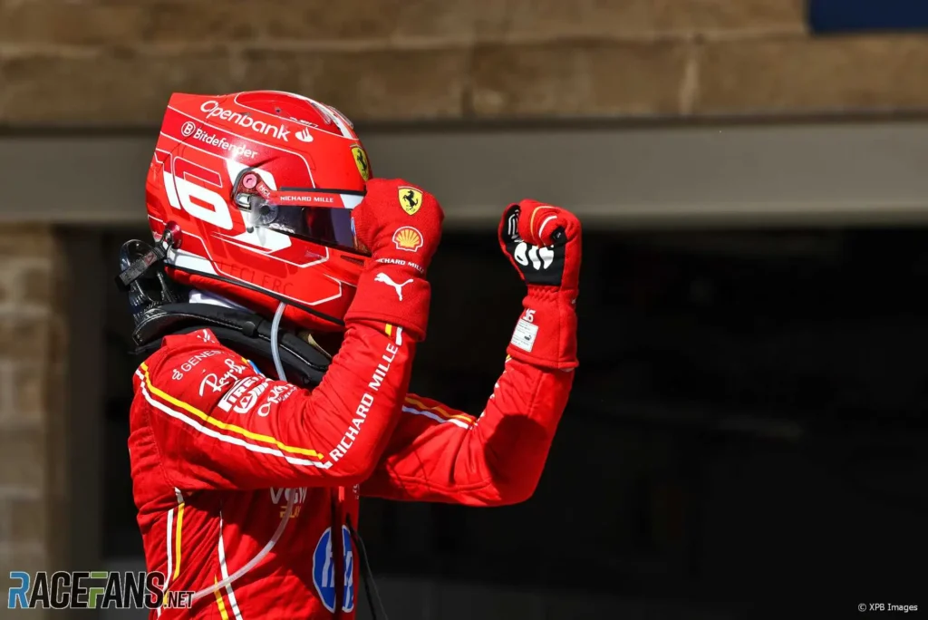 La Scuderia Ferrari profite du combat Norris / Verstappen pour marquer un troisième doublé cette saison. Leclerc obtient ici son 8ème succès en carrière.